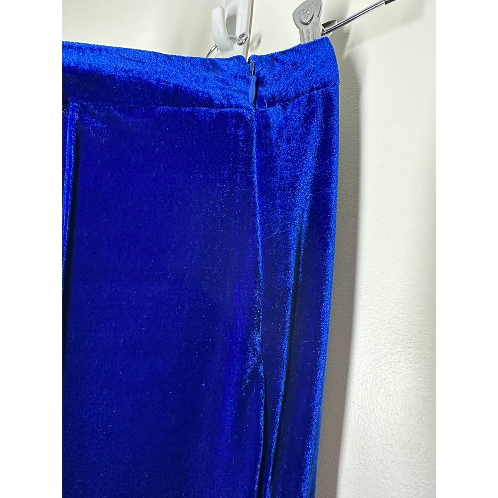 Flying Tomato Royal Blue Velvet Wide Leg Bell Bottom Pants Whimsigoth Celestial - Picture 8 of 9